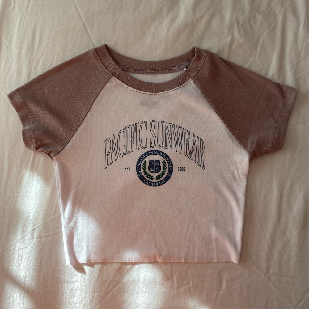 Pacsun cropped graphic baseball tee